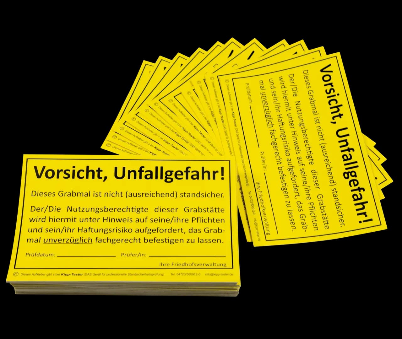 "Vorsicht, Unfallgefahr!" Aufkleber